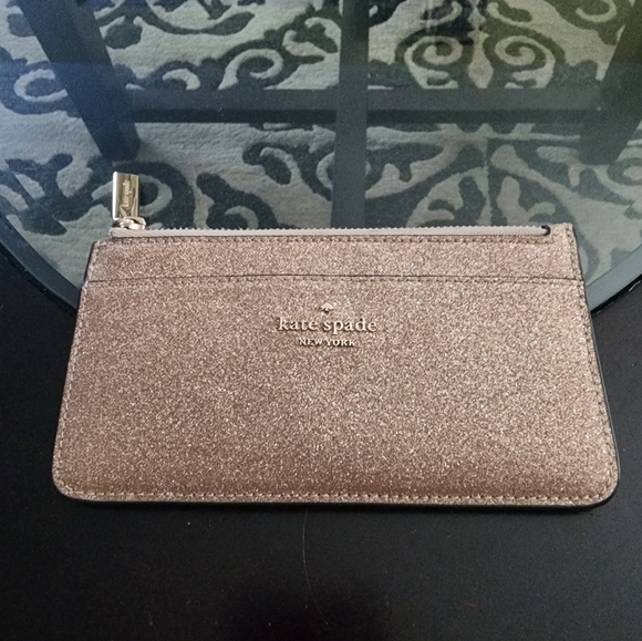 kate spade Handbags - NWOT Kate Spade Gold Sparkle Slim Wallet